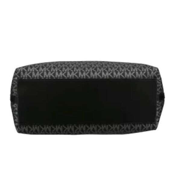 Authentic Michael Kors Jet Set Item Black/Silver Medium Front Zip Chain Tote :) - Picture 4 of 16